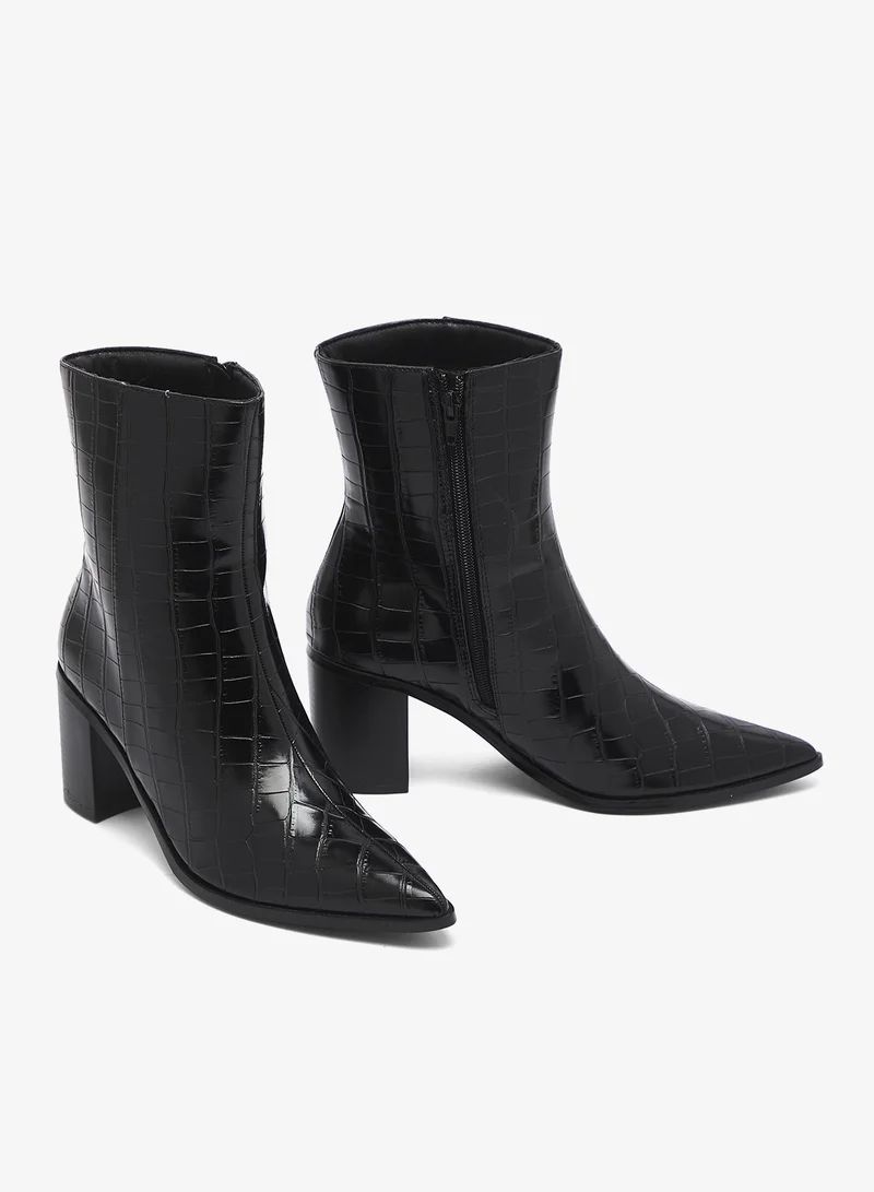 GLAMOROUS  Pointed toe croc ankle boots for Women | Best Price UAE
